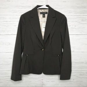 Banana Republic Factory Brown Wool Pleated Blazer